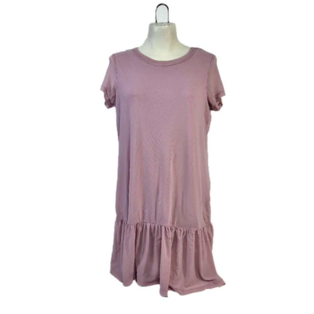 No Comment Pink Short Sleeve Ruffle Dress